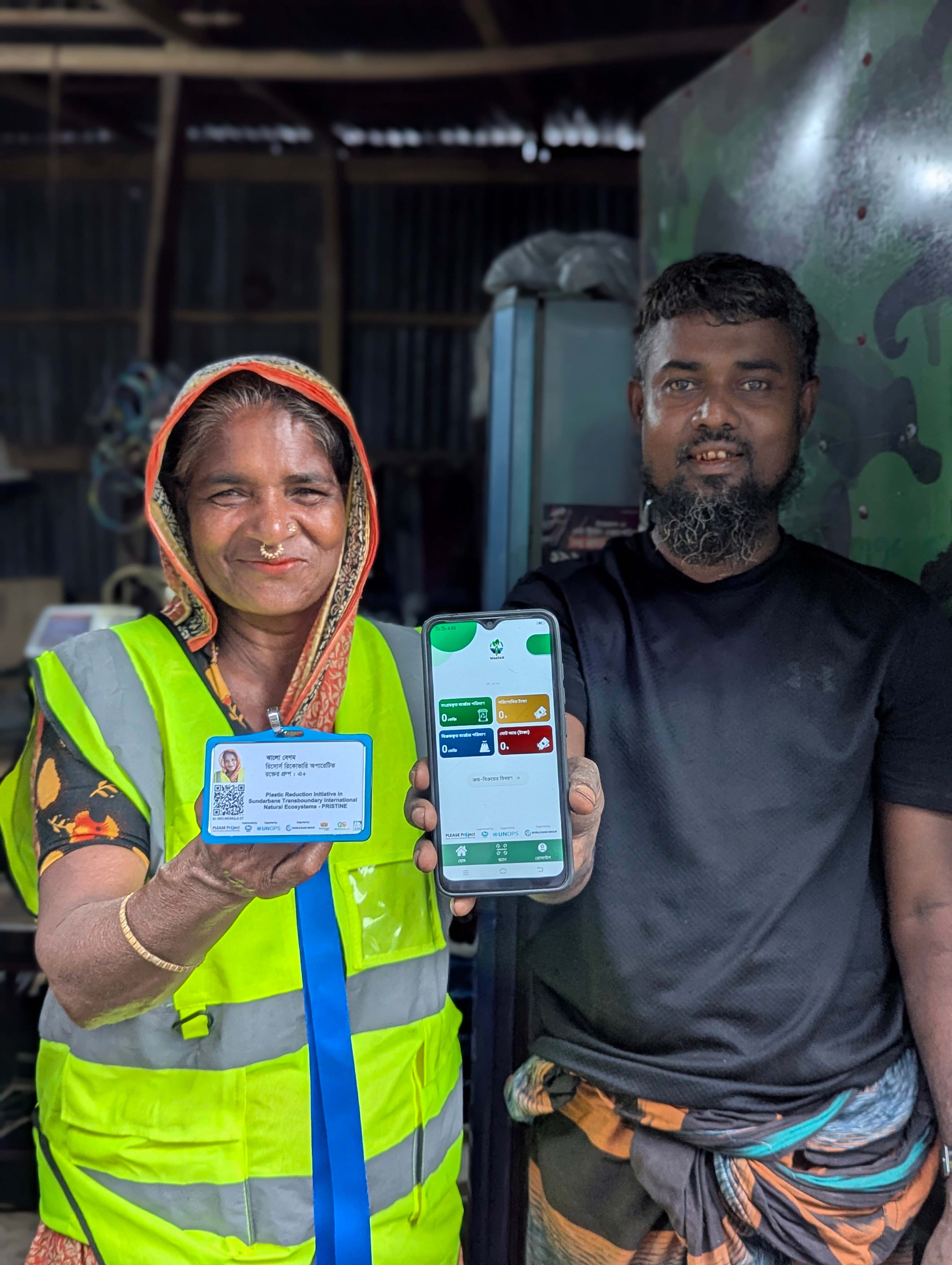 Happy waste collectors after app registration