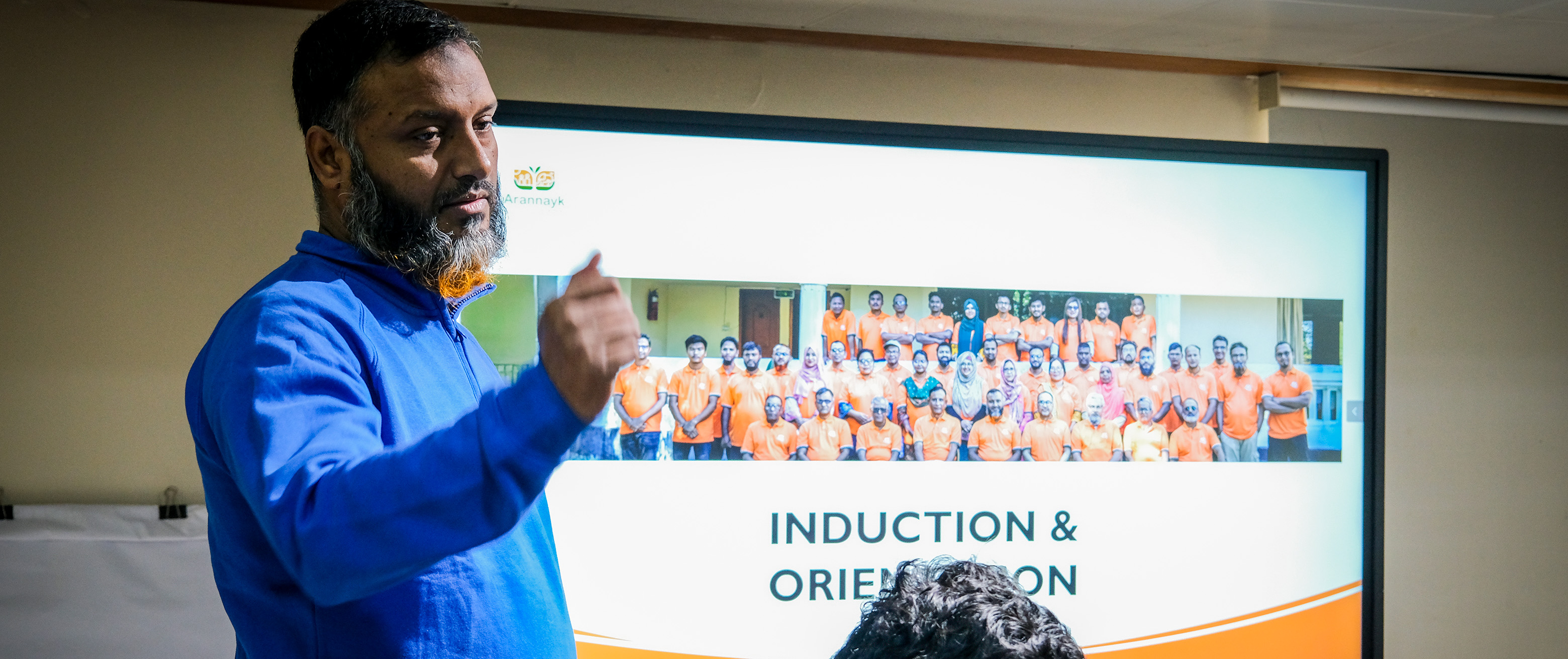 Executive Director Mohammad Abdul Motaleb, Ph.D conducting a session in Induction & Orientation program of HI-CAS project team.