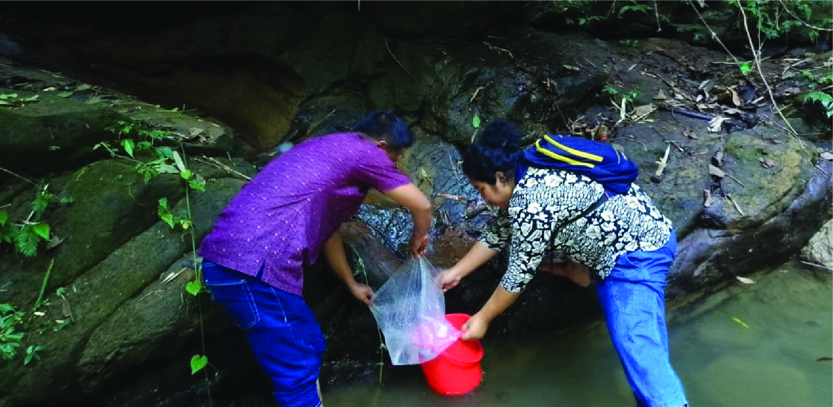 Water Discharge Measurement of a stream at a remote area in Bandarban 